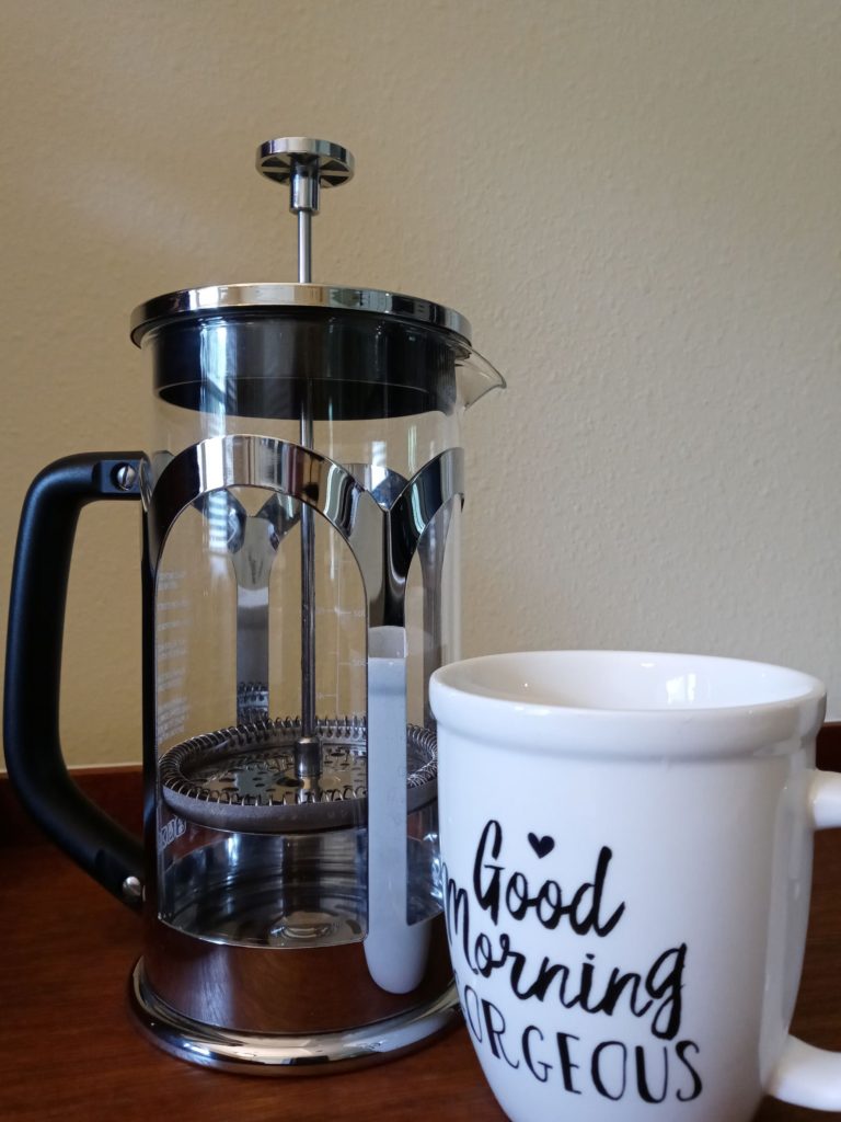 Goodness of morning coffee French press